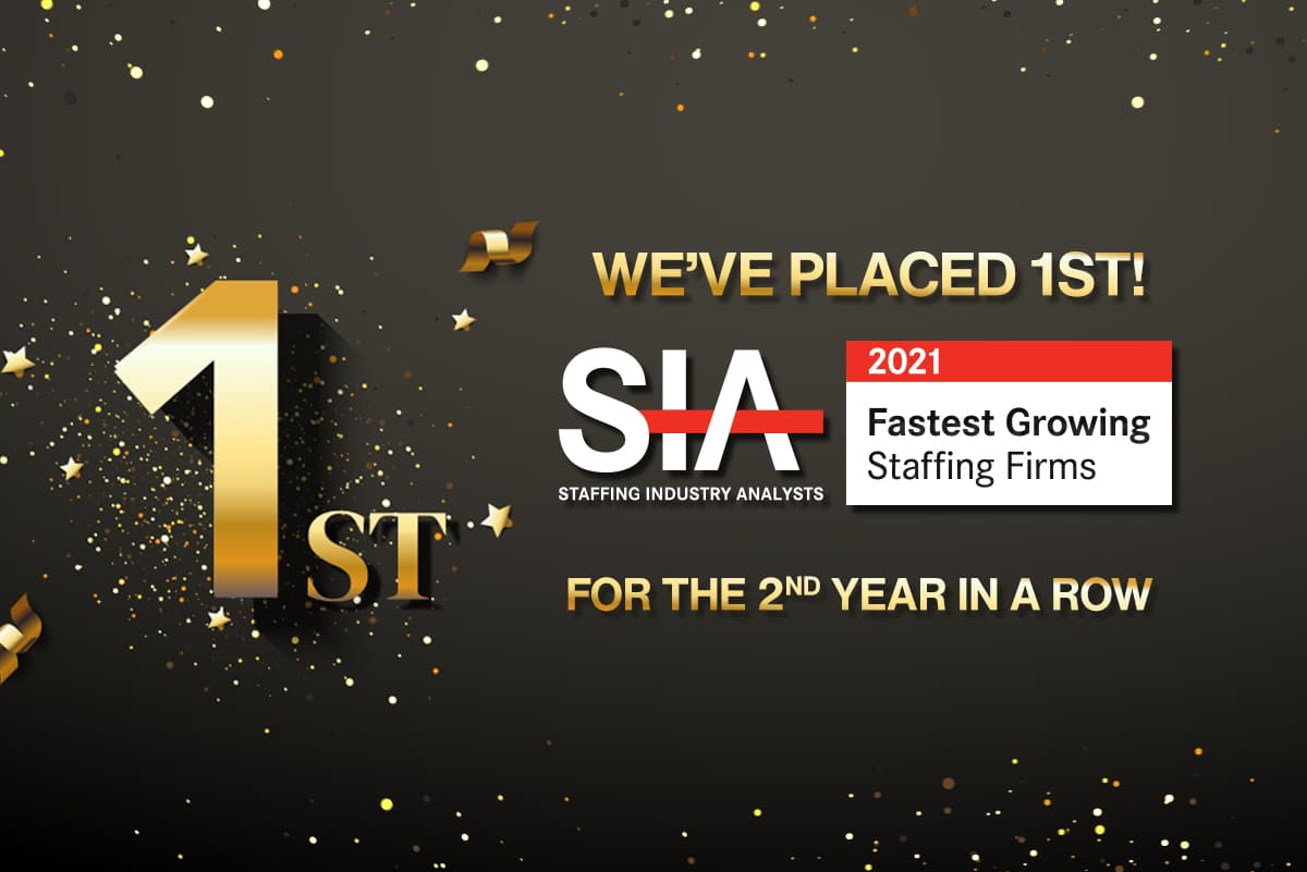 JCW Ranks 1st in SIA Fastest Growing US Staffing Firms 2021 List.